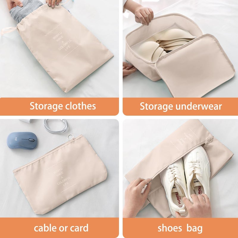 YEEYAA Packing Cubes for Travel - 8 Set Luggage Organizer Bags for Family, Mesh Breathable Travel Packing Cubes for Suitcases Durable Travel Essentials Bags Set - Image 5